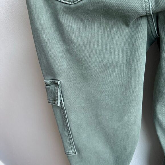 Spanx Cargo Pants Womens Size Large Green Stretch Twill Ankle 29311R Compressive - Picture 6 of 10